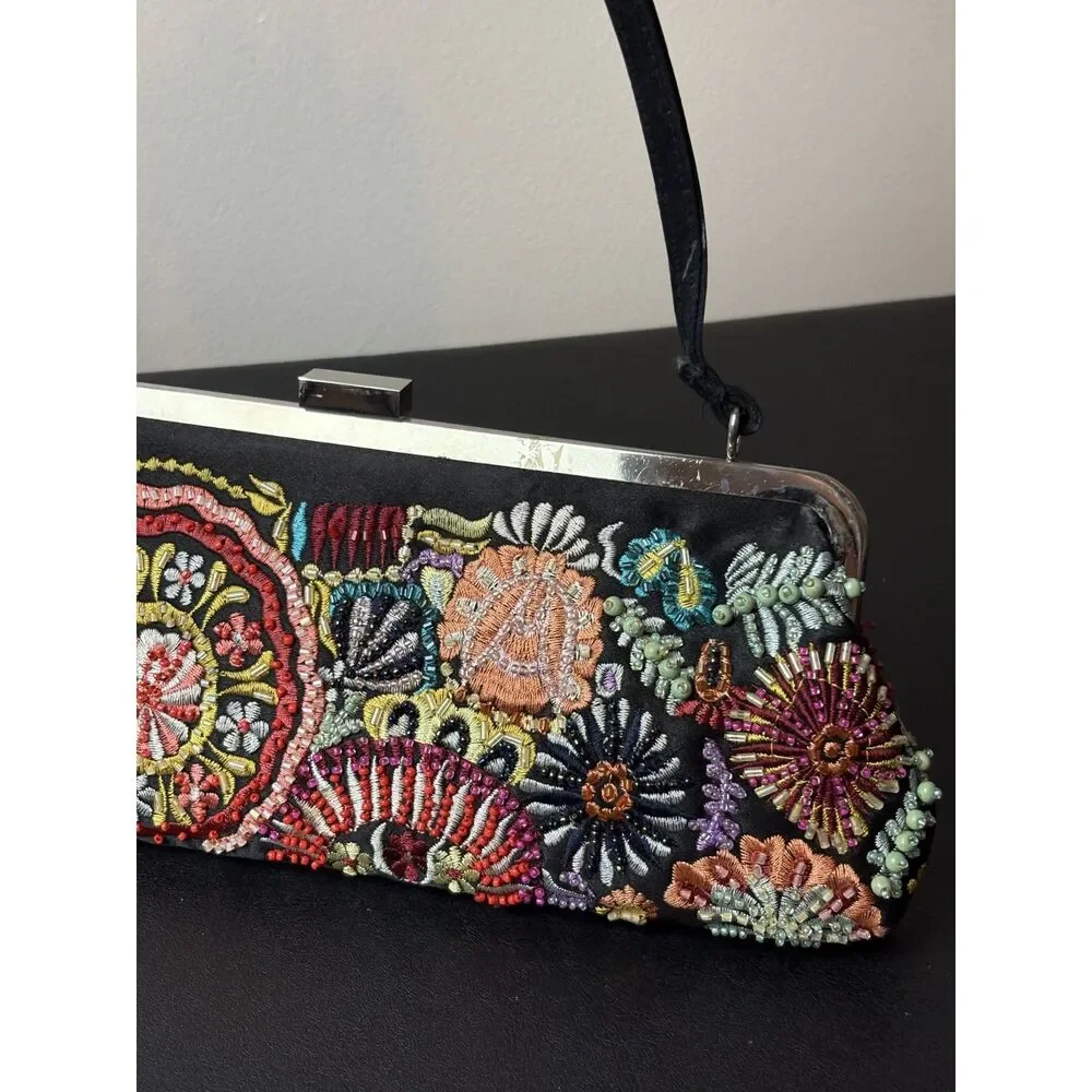 VTG Beaded Rectangle Shoulder Bag Y2K Multicolor Cute Clutch Bag Preston & York